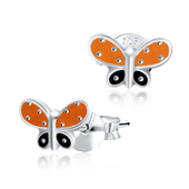 Butterfly 2 Tone Silver Stud Earring STE-659 